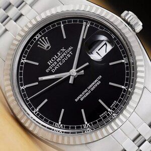 Rolex Men's 18k Gold Steel Swiss Datejust Watch! Mint!